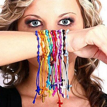 10 Pc Rainbow Set Cotton DECENARIO Rosary Bracelets